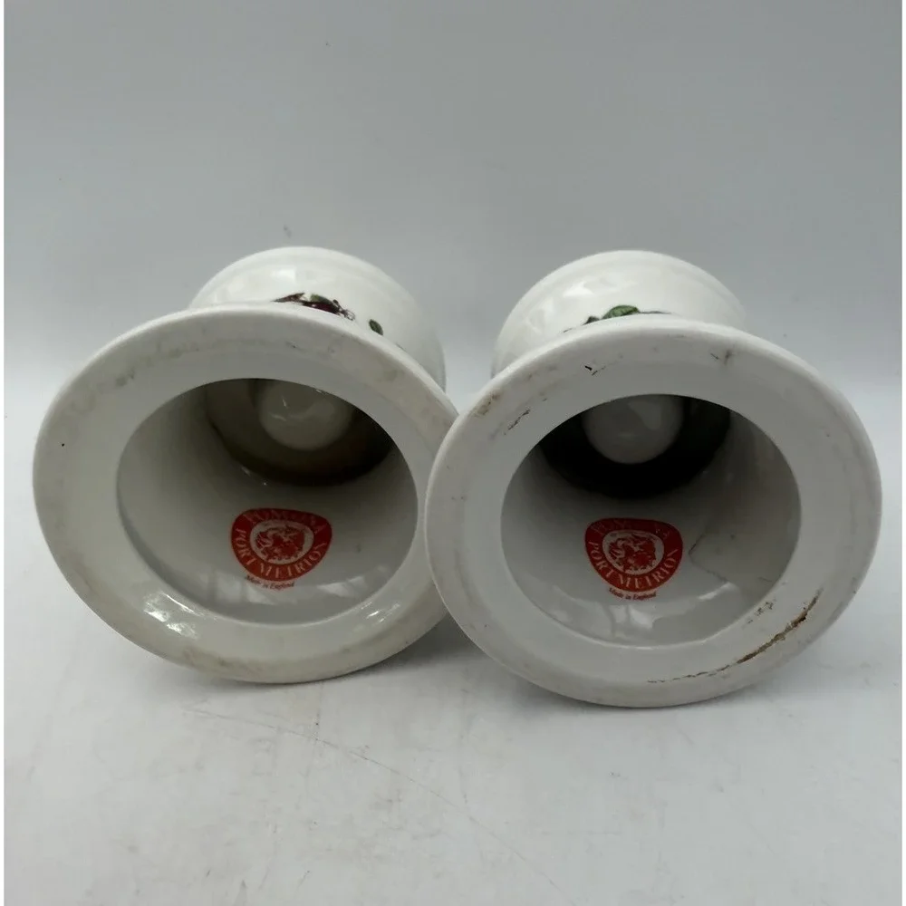 Pair Vintage Portmeirion Pomona Ceramic Candle Holders 3